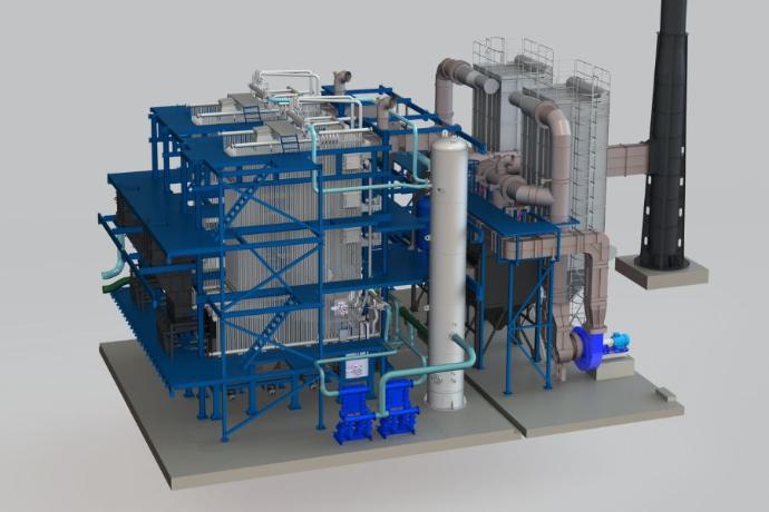 Водотрубний водогрійний котел для промислового теплопостачання та технологічного опалення