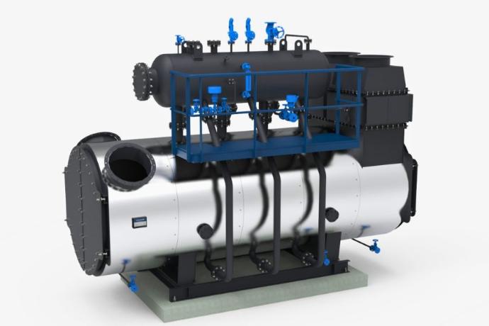 Котел-утилізатор з окремим верхнім барабаном і винесеним випарним блоком