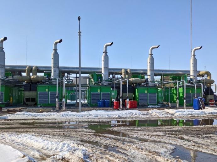 Майданчик біогазової КГУ з системою паропостачання на базі котлів-утилізаторів