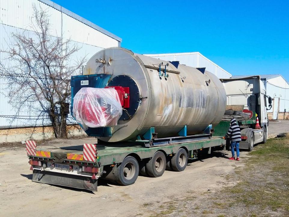 Loaded boiler ready for shipment